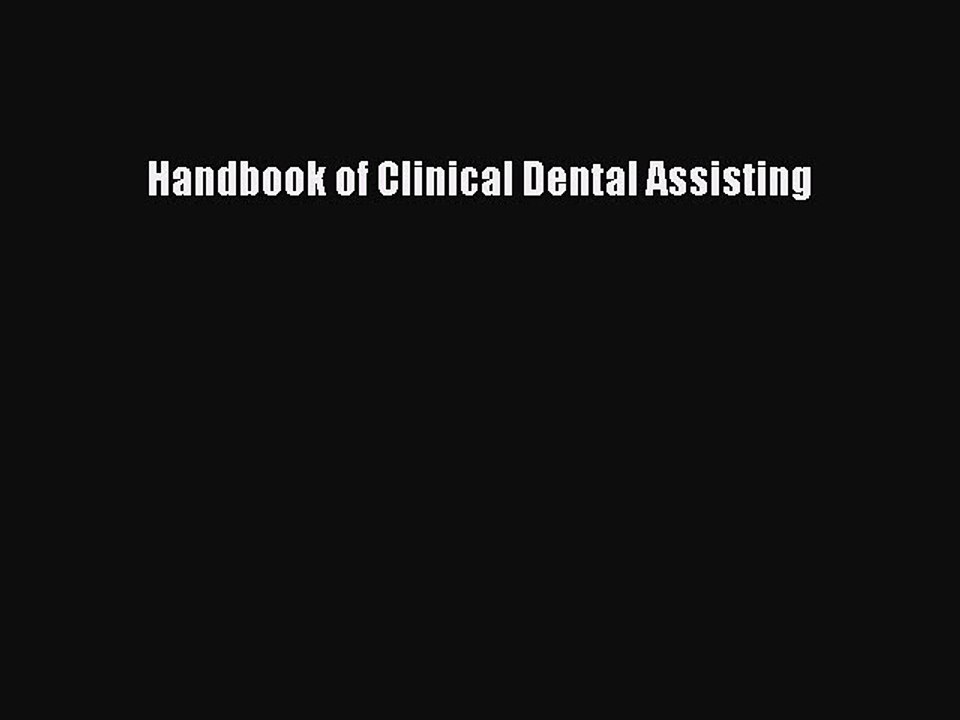 Download Handbook of Clinical Dental Assisting  Read Online