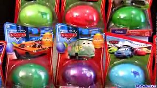 8 Cars Surprise Eggs Cars 2 HOLIDAY Edition EASTER Egg Sally, Lightning McQueen, Snot Rod diecast