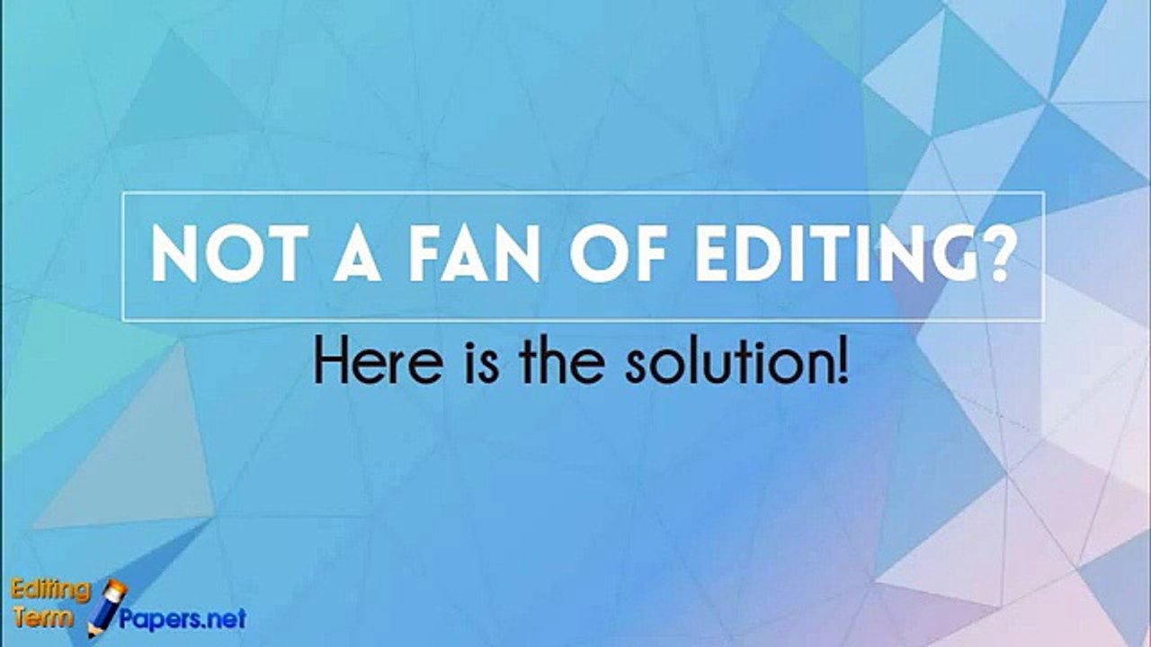 Term Paper Editing Service
