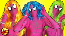 Pink Spidergirl Gets Rainbow Hair! Candy Prank Funny Superheroes in Real Life - SHMIRL (1080p)
