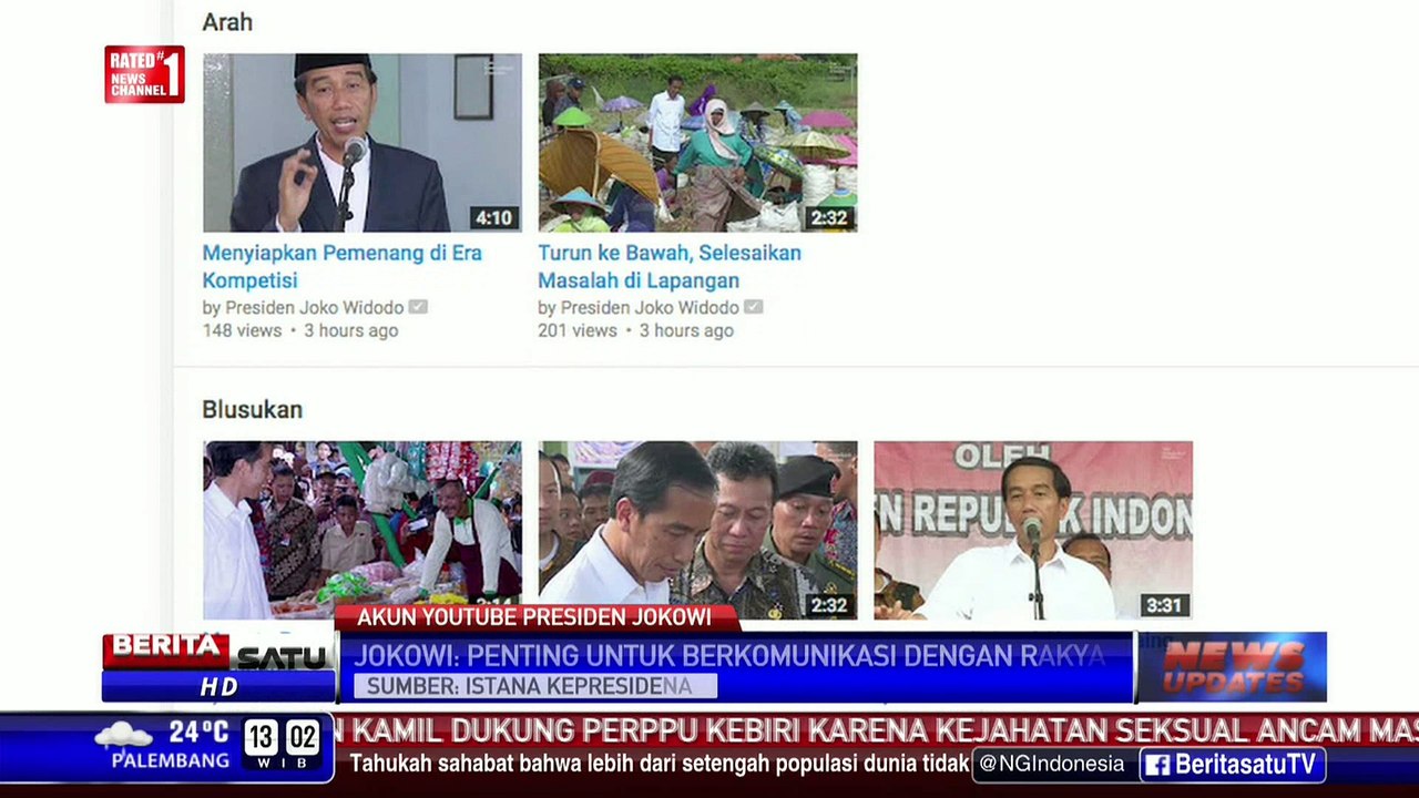 Presiden Jokowi Rilis Akun YouTube