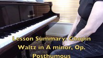 Piano Lesson Summary: Chopin Waltz No. 19 in A minor, Op. Posthumous