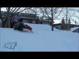 Cute Dog Movie - Dog Steals Snow Sled Away From Boy