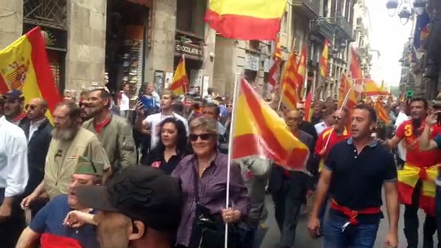 Legionaris arribant a la plaça Sant Jaume
