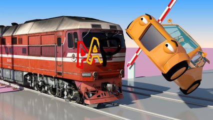 VIDS for KIDS in 3d (HD) - Train, Cars and Railroad Crossings Crashes 1 - AApV