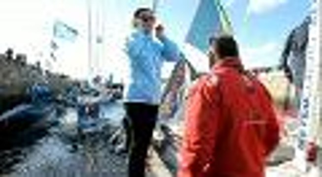 Route du Rhum 2014 : la sortie d'Arkéma avec Lalou Roucayrol