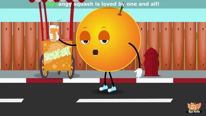 Orange Fruit Rhyme for Children, Orange Cartoon Fruits Song for Kids