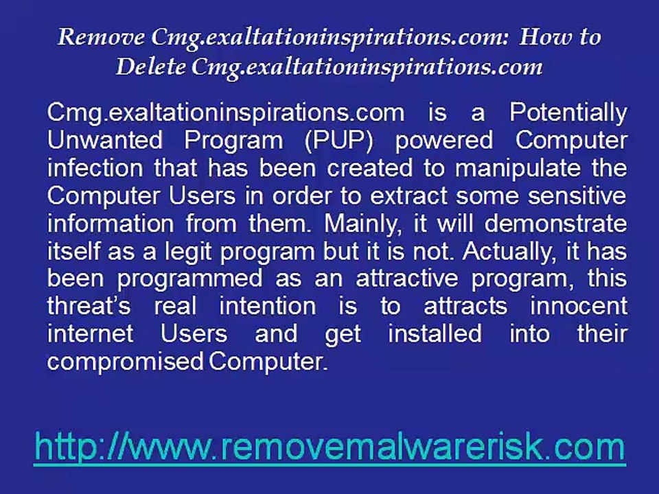 Best guide to remove Cmg.exaltationinspirations.com