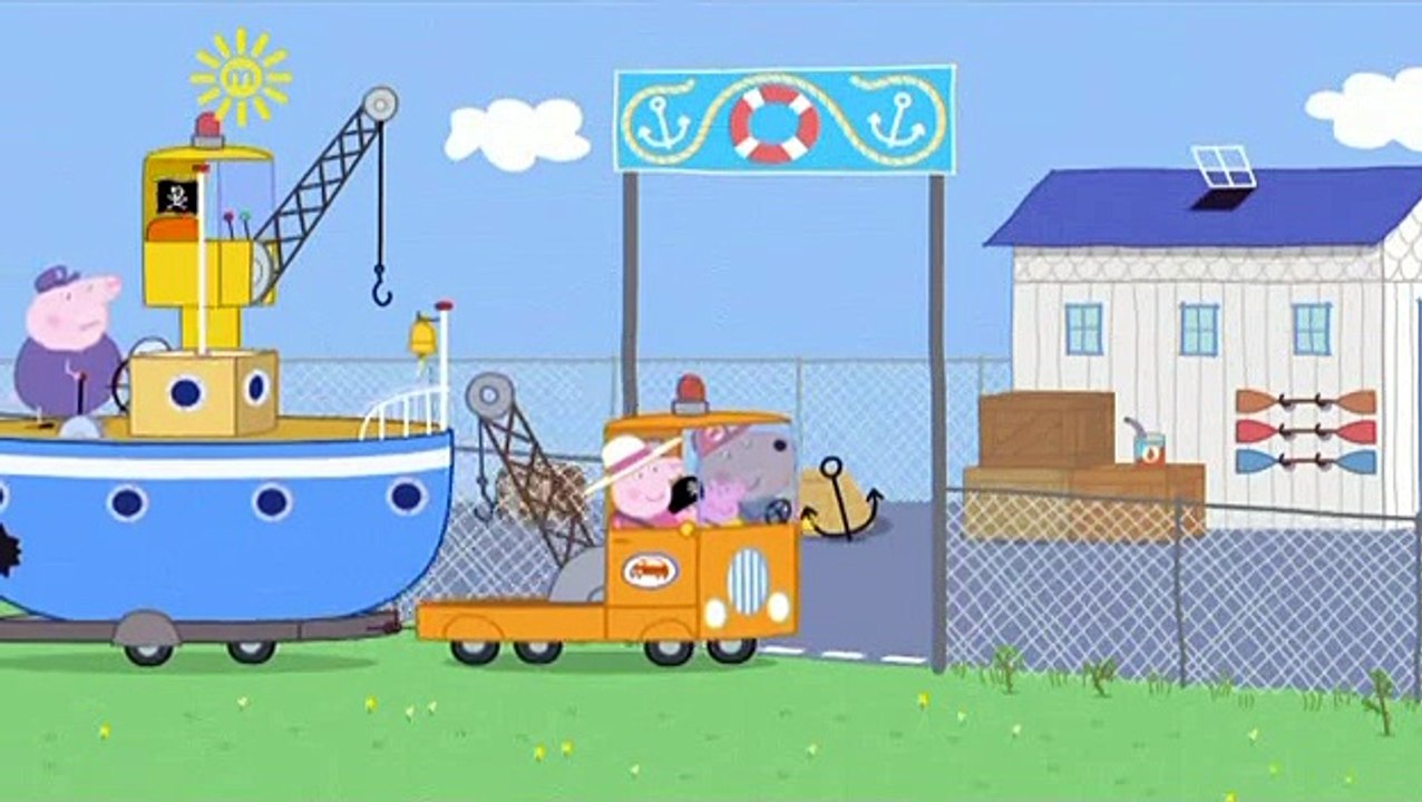 Peppa Pig. Grampy Rabbit's Boatyard. Mummy Pig and Daddy Pig and George Pig