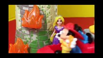 Mickey Mouse Firehouse Peppa Pig House Fire, Minnie Mouse, Disney Princess Rapunzel DisneyCarToys