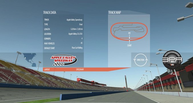 Tour de piste à Apple Valley speedway en Dissenter sur rfactor 2