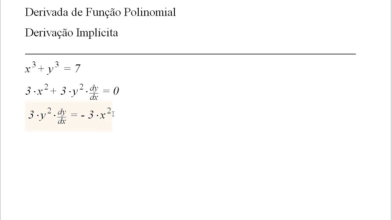 Derivada - Derivada Implicita Aula 1