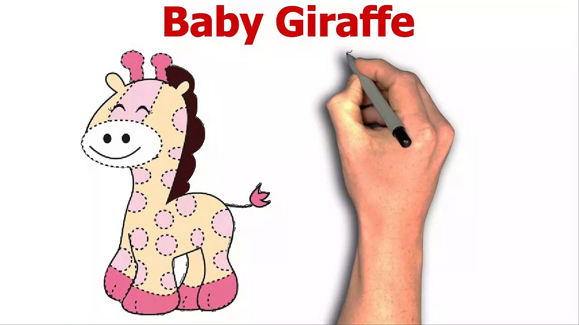 ⁣Baby Giraffe Toy Cartoon Drawing