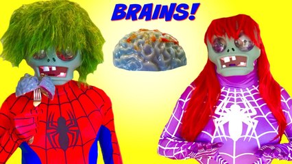 Spiderman Zombie Vs Pink Spidergirl Vs  Joker - BRAINS - Funny Superhero Movie in Real Life IRL (720p)
