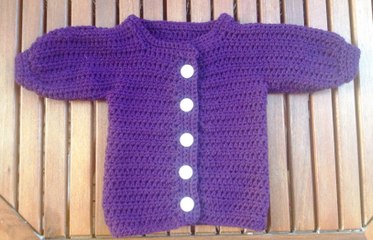 Crochet Baby Jacket - Cardigan - Sweater -- Back part, part 1 by BerlinCrochet