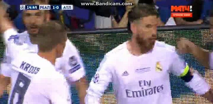 Sergio Ramos Incredible Goal HD - Real Madrid 1-0 Atletico Madrid - Champions League FINAL - 28/05/2016