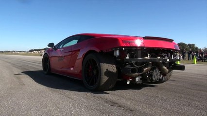2000HP Lamborghini loses control into a lake