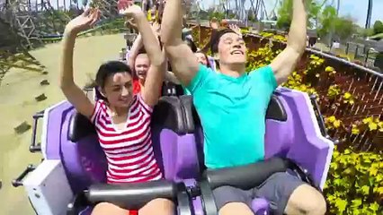 The Joker on-ride & off-ride b-roll footage Six Flags Discovery Kingdom