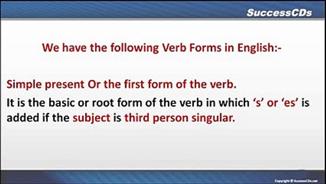 Different forms of verbs - Learn English Grammar