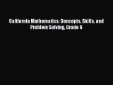 READbookCalifornia Mathematics: Concepts Skills and Problem Solving Grade 6READONLINE