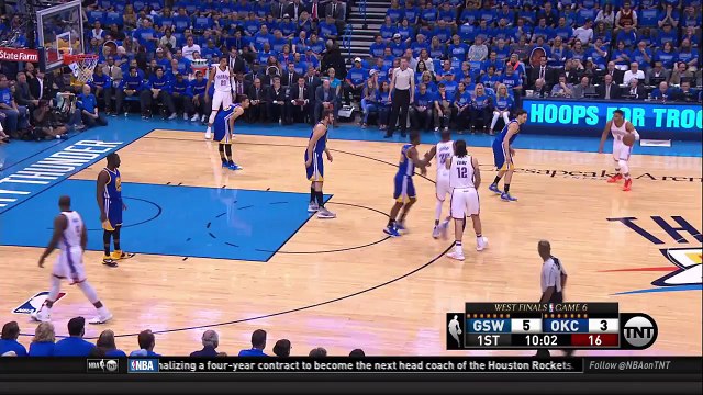 Kevin Durant's Two-handed Dunk Warriors vs Thunder Game 6 May 28, 2016 2016 NBA Playoffs