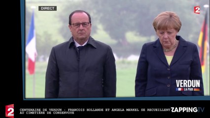 Centenaire de Verdun : François Hollande et Angela Merkel se recueillent au cimetière de Consenvoye