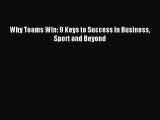 Popular book Why Teams Win: 9 Keys to Success In Business Sport and Beyond