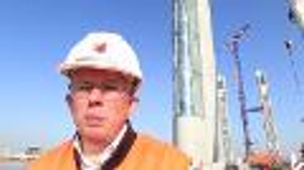 Pont Bacalan-Bastide de Bordeaux - Mise en place des poulies