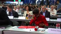German politician hit in the face with pie