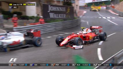 Grand Prix de Monaco - Kimi Räikkönen avec son aileron... sous la voiture !