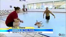 Babies Go Swimming: Twin Siblings, 10 Months, Backstroke Before Taking First Steps