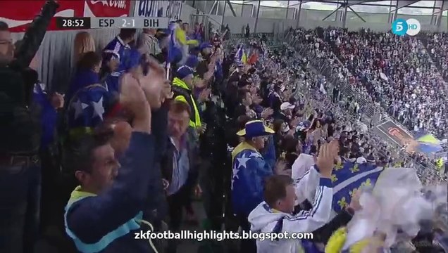 Emir Spahic Goal - Spain 2-1 Bosnia and Herzegovina - 29-05-2016