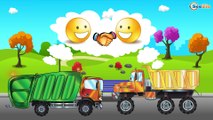 Cars Cartoons. Garbage Truck, Monster Truck and Truck. Bog on the road. Funny Cars for kids