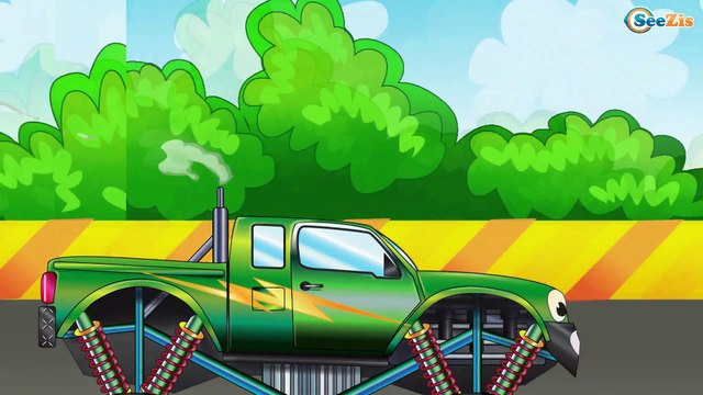 Arabalar çizgi filmleri. Monster Truck, Yarış arabası. Eğitici çizgi film. Tiki Taki Arabalar