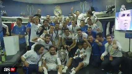 ¡Menudo fiestón! El vestuario del Madrid estalló de alegría