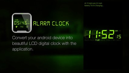 Convert your android device into beautiful LCD digital clock