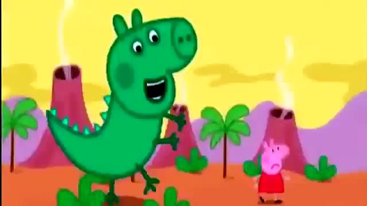 Peppa pig Family Little George Dinosaur scares and running for Peppa Pig Crying1 video snippet