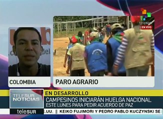 Habla líder campesino colombiano sobre la huelga nacional