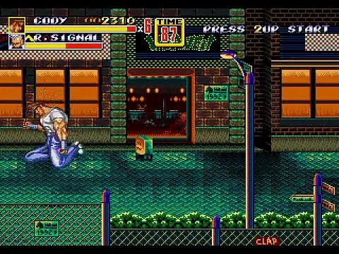 Cody (Final Fight) em Streets of Rage 2 (Mega Drive)