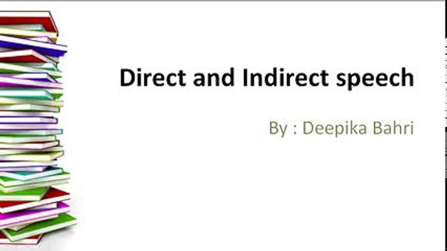 Direct and Indirect speech rules and examples