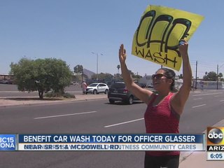 Car wash raises nearly $2,000 for PHX PD officer's family