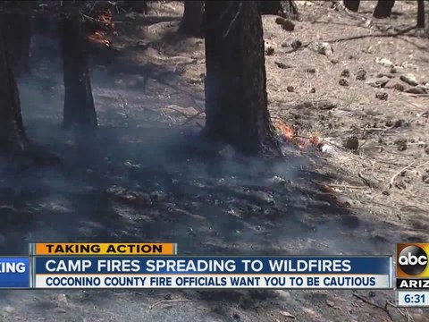 Camp fires could ignite wildfires