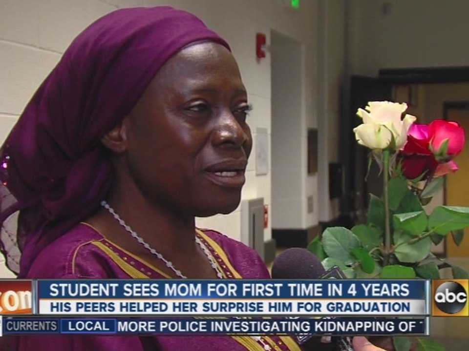 Student sees mom for first time in four years
