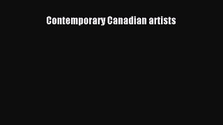 Read Contemporary Canadian artists Ebook Free