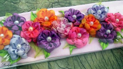 DIY Headband with Flowers _ DIY Kanzashi Headband