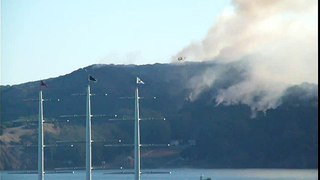 Angel Island Fire battled by helicopters w/ Maltese Falcon