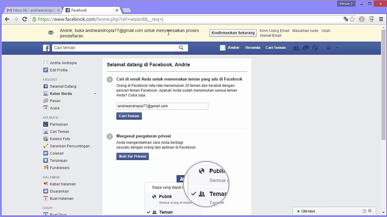 3. Mendaftar dan Membuat Akun FB