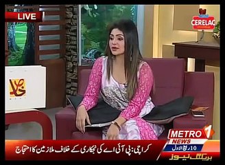 Pakistani Beautiful Host Showing Her Boobs in Morning Show