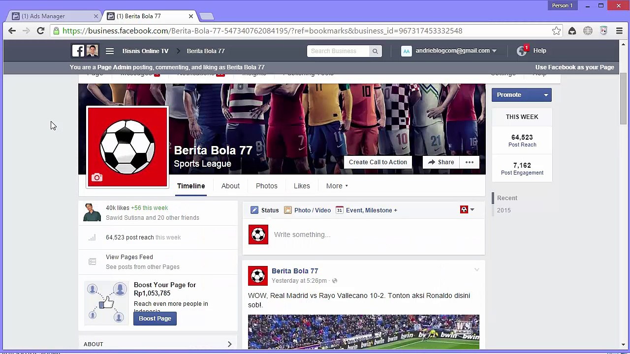 Video #10 - Membuat Iklan Boost Posting (Per Post Engagement)