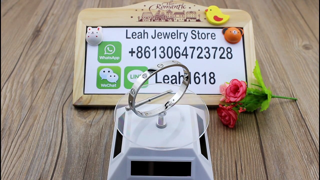 Cartier Love Bracelet White Gold 4 Diamonds 360° Fashion Show Buy 1 Get 1 Free